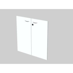 ARTEXPORT PAREJA DE PUERTAS PARA ESTANTERÍA BAJA PRESTO 18MM CON CERRADURA BLANCO