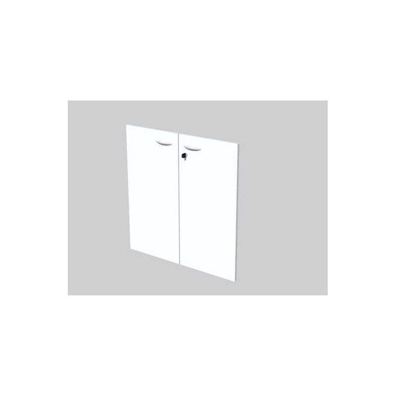 ARTEXPORT PAREJA DE PUERTAS PARA ESTANTERÍA BAJA PRESTO 18MM CON CERRADURA BLANCO