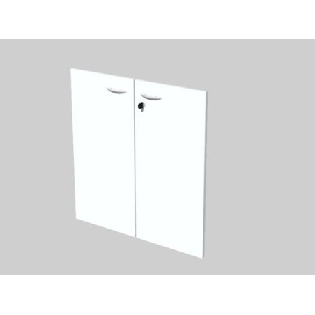 ARTEXPORT PAREJA DE PUERTAS PARA ESTANTERÍA BAJA PRESTO 18MM CON CERRADURA BLANCO