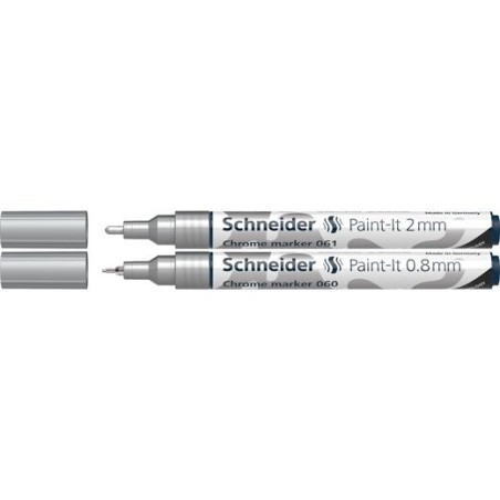 SCHNEIDER ROTULADOR METÁLICO CROMADO PAINT-IT 2 CHROME PUNTAS DE 0.8MM/2MM ESTUCHE 2 UD