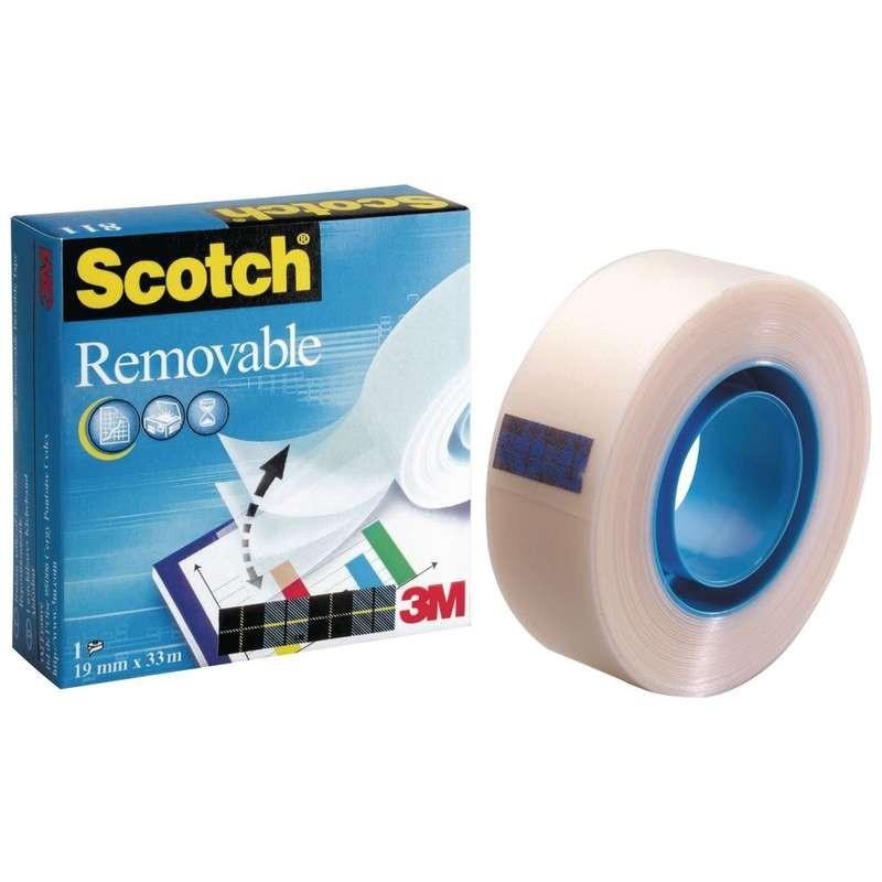 SCOTCH MAGIC CINTA ADHESIVA INVISIBLE REMOBIBLE ROLLO 19MM X 33M PACK 12 UD