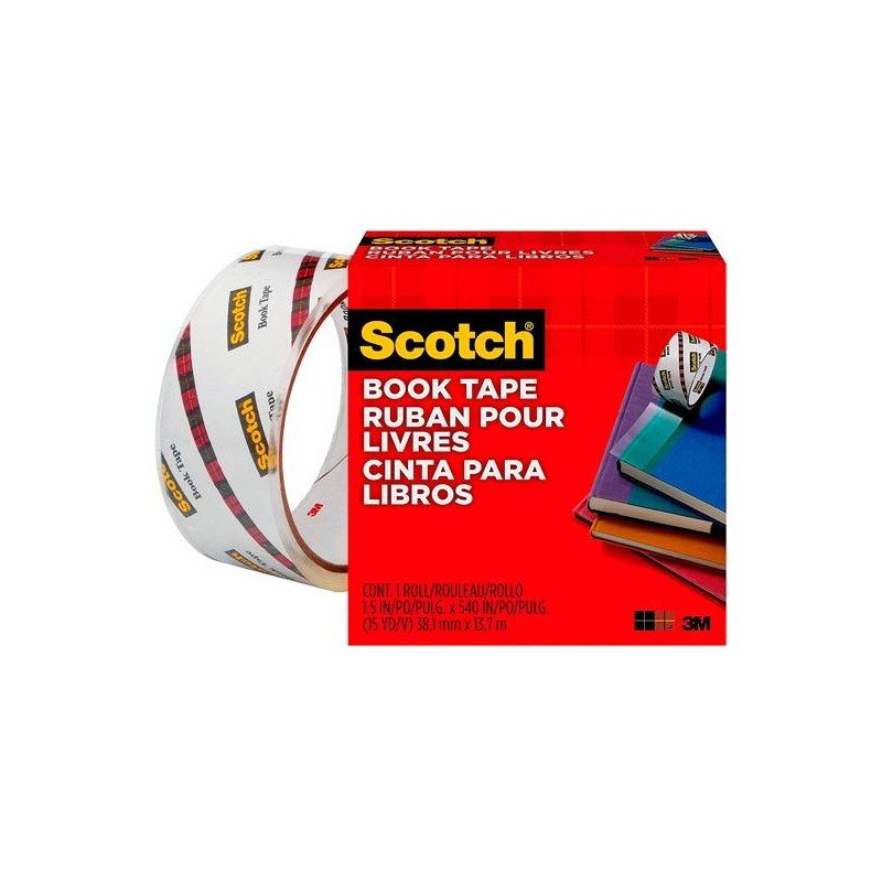 SCOTCH CINTA ADHESIVA TRANSPARENTE PARA REPARACIÓN DE LIBROS PP ROLLO 38,1MM X 13,7M
