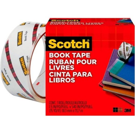 SCOTCH CINTA ADHESIVA TRANSPARENTE PARA REPARACIÓN DE LIBROS PP ROLLO 38,1MM X 13,7M