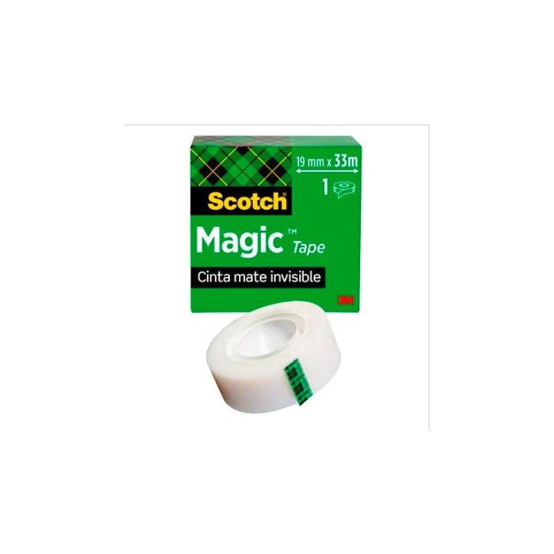 SCOTCH MAGIC CINTA ADHESIVA INVISIBLE ROLLO 19MM X 33MM CAJA INDIVIDUAL