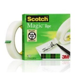 SCOTCH MAGIC CINTA ADHESIVA INVISIBLE 810 ROLLO 19MM X 66M CAJA INDIVIDUAL