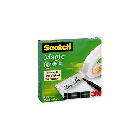 SCOTCH CINTA ADHESIVA INVISIBLE MAGIC ROLLO 25MM X 66M CAJA INDIVIDUAL