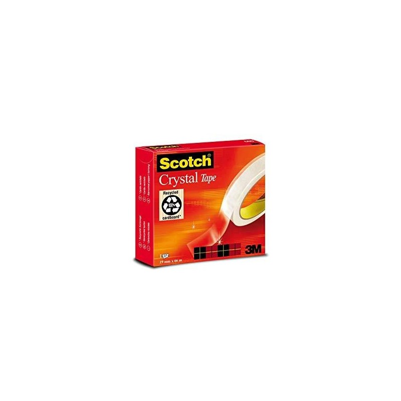SCOTCH MAGIC CINTA SUPERTRANSPARENTE CRYSTAL 600 19X66 CAJA INDIVIDUAL (7100027400, SISTITUYE 600/196N)