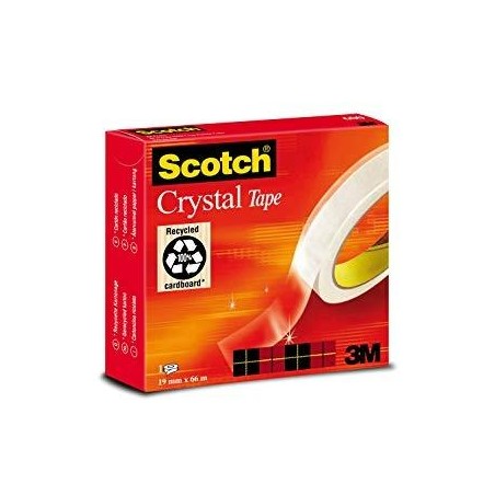 SCOTCH MAGIC CINTA SUPERTRANSPARENTE CRYSTAL 600 19X66 CAJA INDIVIDUAL (7100027400, SISTITUYE 600/196N)
