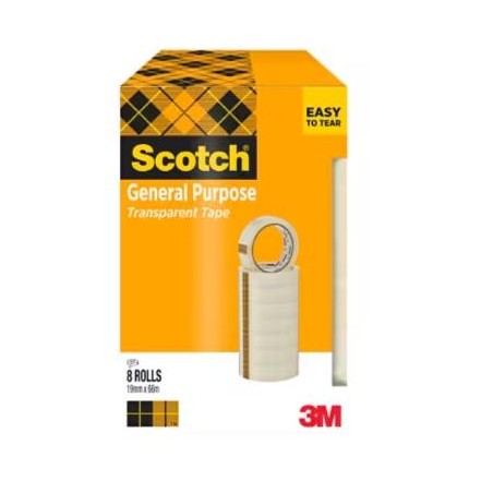 SCOTCH CINTA TRANSPARENTE 508 ROLLO 19MM X 66M PACK 8U