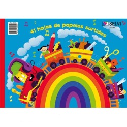SELVI CUADERNO PARA MANUALIDADES CON 41 HOJAS 24X32CM DE PAPELES SURTIDOS