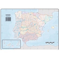 SELVI MAPA MUDO POLÍTICO DE ESPAÑA A4 -50U-