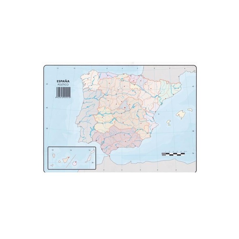 SELVI MAPA MUDO POLÍTICO DE ESPAÑA A4 -50U-