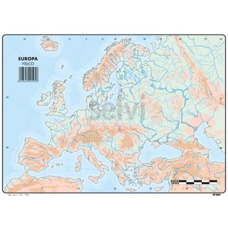 SELVI MAPA MUDO FÍSICO DE EUROPA A4 -50U-