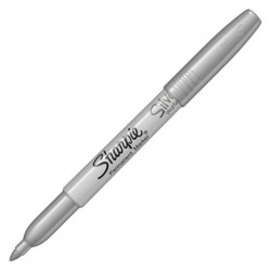 SHARPIE MARCADOR PERMANENTE METALLIC PUNTA FINA PLATA