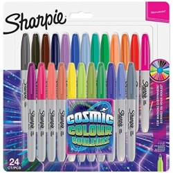 SHARPIE MARCADOR PERMANENTE COSMIC FINE PUNTA REDONDA 0.9MM C/SURTIDOS BLÍSTER 24 UD