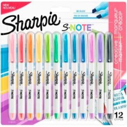 SHARPIE MARCADOR S-NOTE ROTULADOR PUNTA BISELADA COLORES SURTIDOS PASTEL BLÍSTER 12 UD
