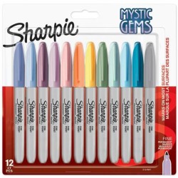SHARPIE MARCADOR PERMANENTE MYSTIC GEMS C/SURTIDOS PASTEL BLÍSTER 12 UD