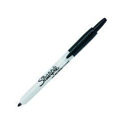 SHARPIE MARCADOR PERMANENTE RETRÁCTIL FINE PUNTA REDONDA 0.9MM NEGRO CAJA 12 UD