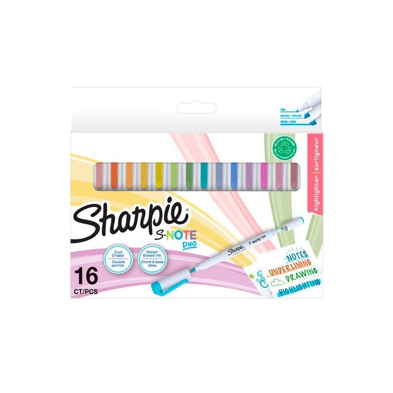 SHARPIE ROTULADORES CREATIVOS S-NOTE DUO C/SURTIDOS ESTUCHE 16 UD