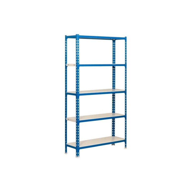 SIMONRACK KIT SIMONCLICK MINI 5/400 ESTANTERÍA METÁLICA 5 BALDAS/180KG 180X80X40CM AZUL/BLANCO