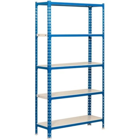 SIMONRACK KIT SIMONCLICK MINI 5/400 ESTANTERÍA METÁLICA 5 BALDAS/180KG 180X80X40CM AZUL/BLANCO