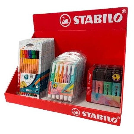 STABILO BANDEJA EXPOSITORA SURTIDO POINT 88 + BOSS ORIGINAL PASTEL + SWING COOL PASTEL
