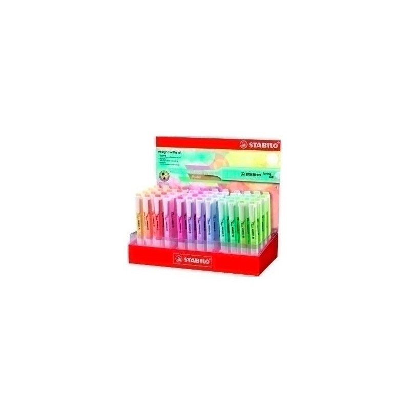 STABILO MARCADOR FLUORESCENTE SWING COOL PASTEL C/SURTIDOS EXPOSITOR 48 UD