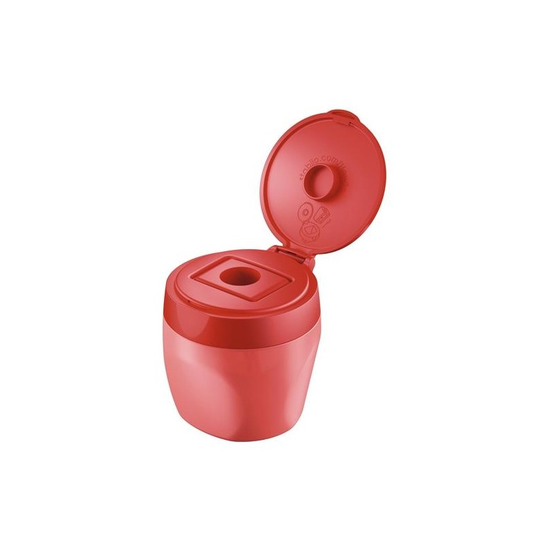 STABILO WOODY 3 EN 1 SACAPUNTAS CON DEPÓSITO Y TAPA ROJO