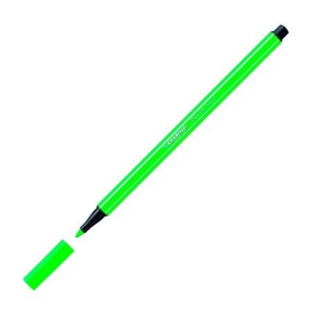 STABILO ROTULADOR PEN 68 VERDE FLUORESCENTE CAJA 10 UD