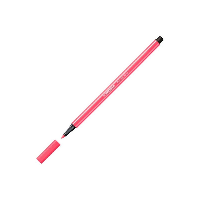 STABILO ROTULADOR PEN 68 ROJO FLUORESCENTE CAJA 10 UD