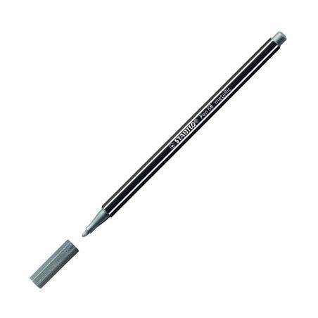 STABILO ROTULADOR PEN 68 METALLIC PLATA CAJA 10 UD
