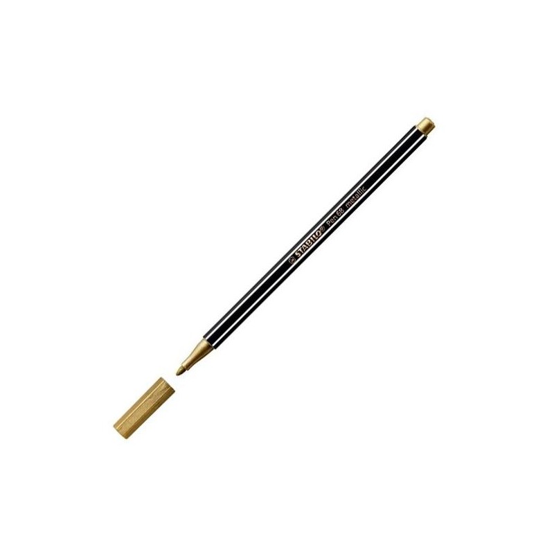 STABILO ROTULADOR PEN 68 METALLIC ORO CAJA 10 UD