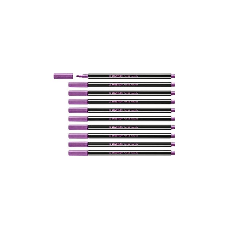STABILO ROTULADOR PEN 68 METALLIC ROSA METÁLICO CAJA 10 UD