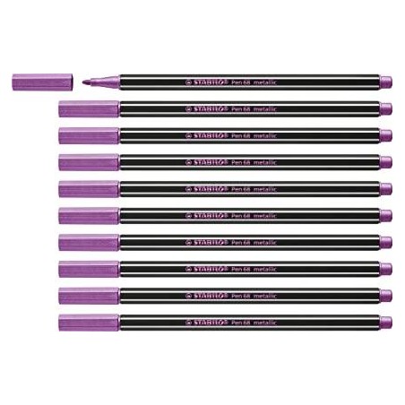 STABILO ROTULADOR PEN 68 METALLIC ROSA METÁLICO CAJA 10 UD