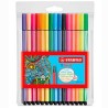 STABILO ROTULADORES PEN 68 COLORES SURTIDOS 10 ESTÁNDAR + 5 NEÓN ESTUCHE 15 UD