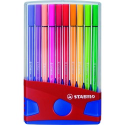 STABILO ROTULADOR PEN 68 COLORES SURTIDOS ESTUCHE PARADE ROJO 20 UD