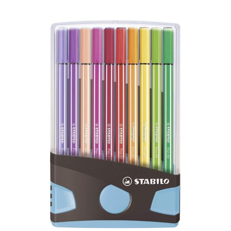 STABILO ROTULADOR PEN 68 COLORES SURTIDOS ESTUCHE PARADE ANTRACITA-AZUL 20 UD
