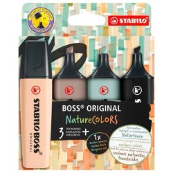 STABILO MARCADOR BOSS ORIGINAL NATURECOLORS COLORES SURTIDOS ESTUCHE 4 UD