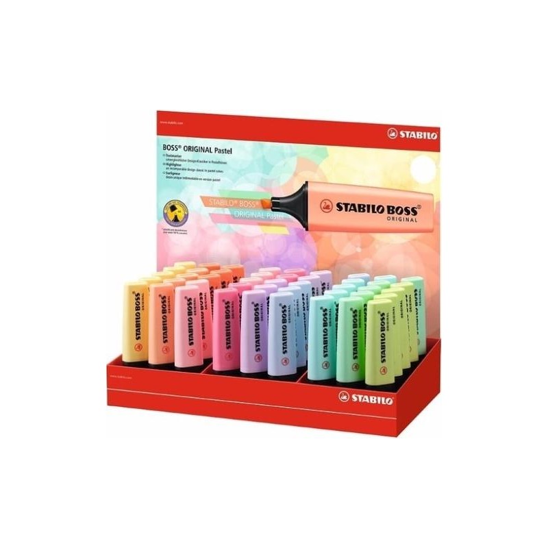 STABILO MARCADOR FLUORESCENTE BOSS ORIGINAL C/SURTIDOS PASTEL EXPOSITOR 45 UD