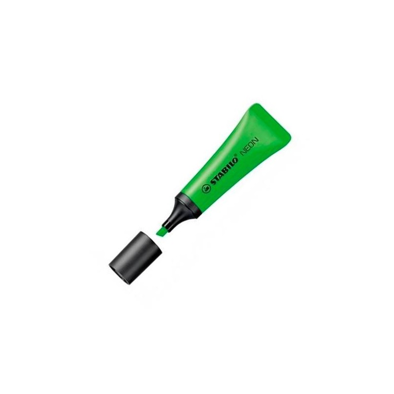 STABILO MARCADOR FLUORESCENTE NEON VERDE CAJA 10 UD
