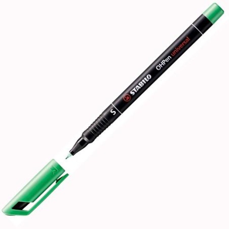 STABILO MARCADOR PERMANENTE OHPEN UNIVERSAL S PUNTA SUPER FINA 0.4MM VERDE