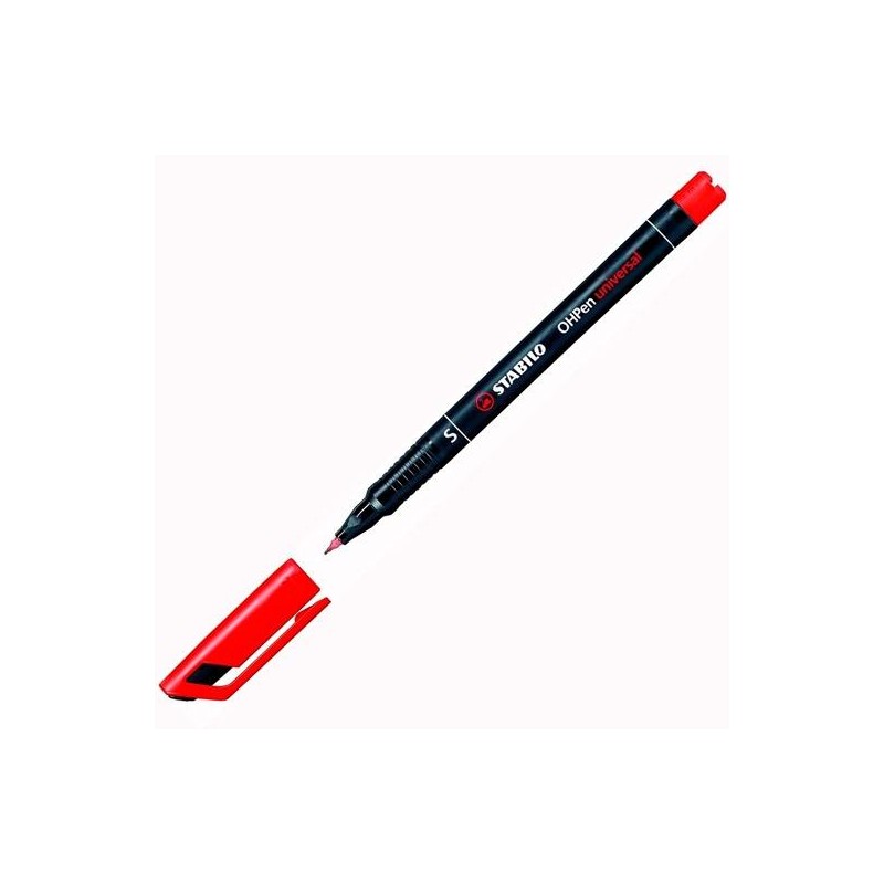 STABILO MARCADOR PERMANENTE OHPEN UNIVERSAL S PUNTA SUPER FINA 0.4MM ROJO