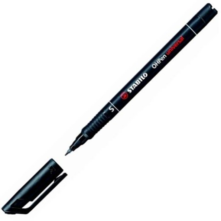 STABILO MARCADOR PERMANENTE OHPEN UNIVERSAL S PUNTA SUPER FINA 0.4MM NEGRO