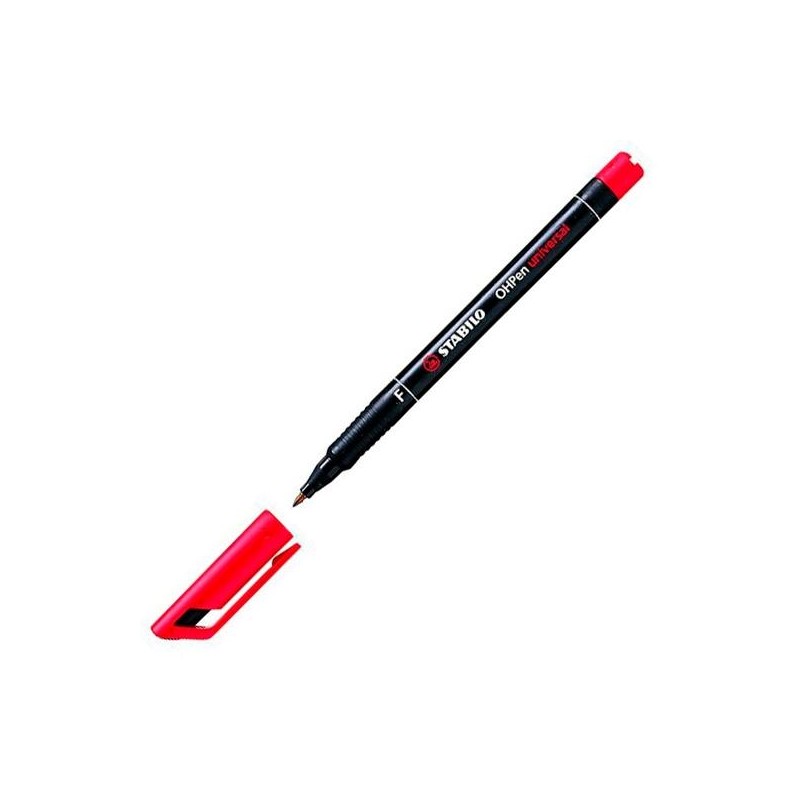 STABILO MARCADOR PERMANENTE OHPEN UNIVERSAL F PUNTA FINA 0.7MM ROJO