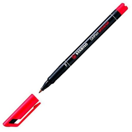 STABILO MARCADOR PERMANENTE OHPEN UNIVERSAL F PUNTA FINA 0.7MM ROJO