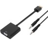 AISENS CONVERSOR HDMI A SVGA + AUDIO, HDMI A/M - SVGA/H + JACK 3.5/H NEGRO 10CM+1,0M