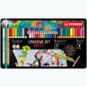 STABILO ROTULADORES CREATIVE SET ARTY C/SURTIDOS 12 POINT 88 + 8 PEN 68 BRUSH + 16 AQUACOLOR CAJA DE METAL 36 UD