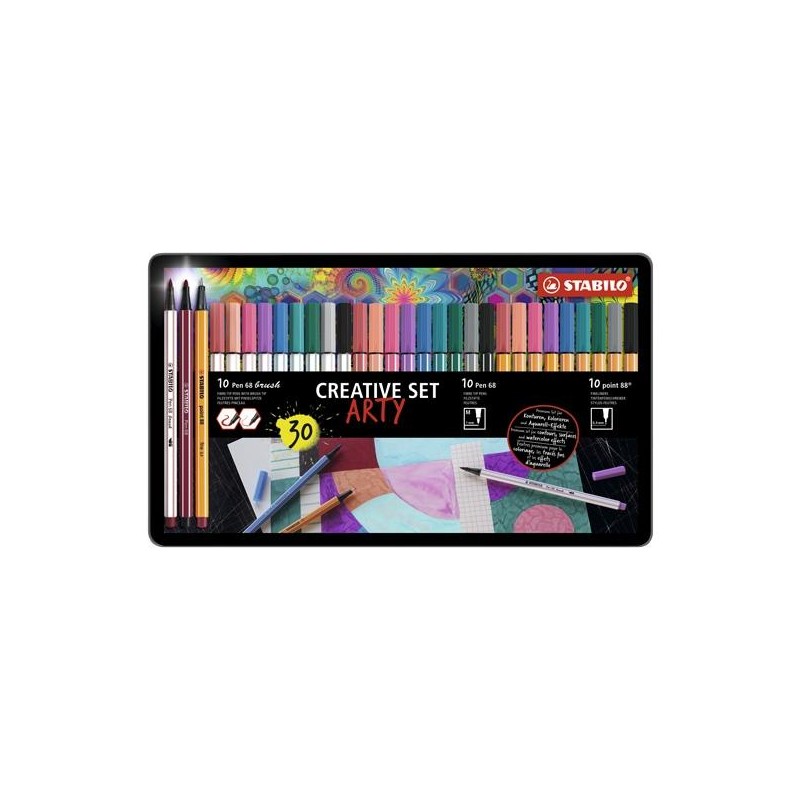 STABILO ROTULADORES CREATIVE SET ARTY C/SURTIDOS ESTUCHE DE METAL 30 UD