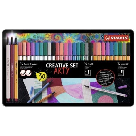 STABILO ROTULADORES CREATIVE SET ARTY C/SURTIDOS ESTUCHE DE METAL 30 UD