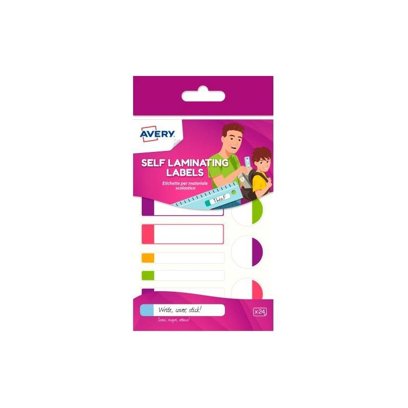 AVERY ETIQUETAS ADHESIVAS PARA EL MATERIAL ESCOLAR 12 X 2H C/FLUORESCENTES